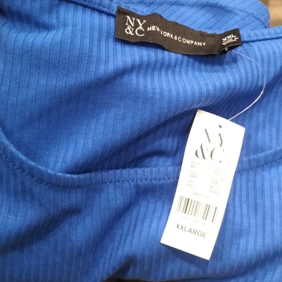 NY&Co Long Bell Sleeve Crew Neck Ribbed Top - Picture 7 of 7